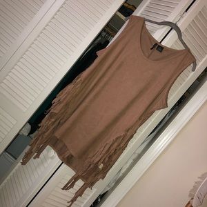 Tan faux suede float top